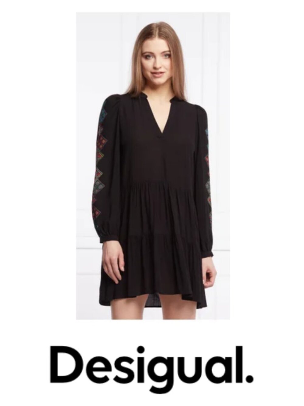 Desigual Mini Flounce Dress - Black XL